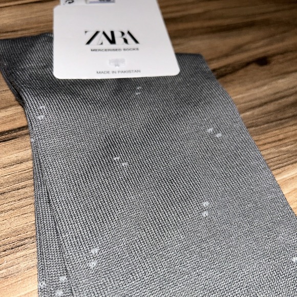 Size Medium (39-42) ZARA Grey Mercerised Socks - Picture 3 of 6